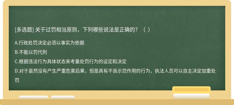 关于过罚相当原则，下列哪些说法是正确的？（  ）