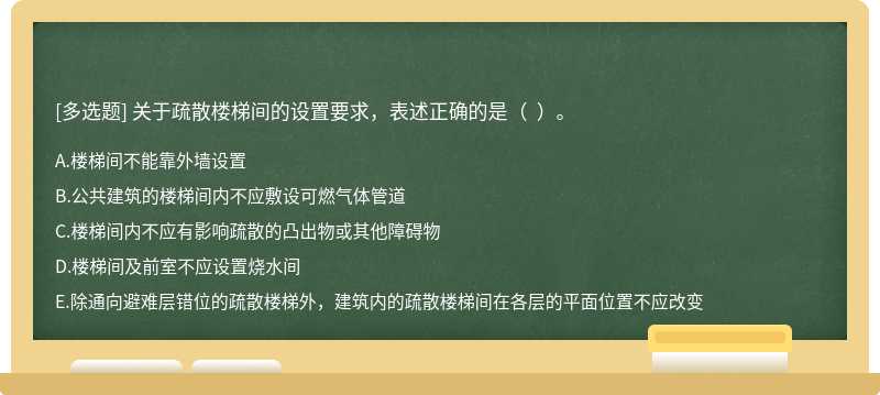 关于疏散楼梯间的设置要求，表述正确的是（  ）。