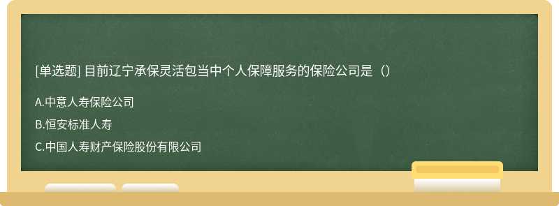 目前辽宁承保灵活包当中个人保障服务的保险公司是（）