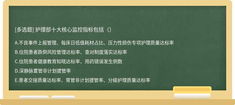 护理部十大核心监控指标包括（）