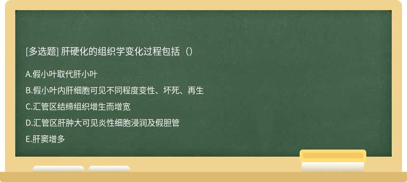 肝硬化的组织学变化过程包括（）