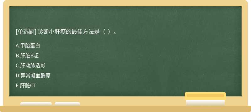 诊断小肝癌的最佳方法是（  ）。