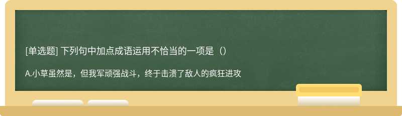 下列句中加点成语运用不恰当的一项是（）