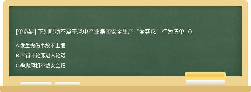 下列哪项不属于风电产业集团安全生产“零容忍”行为清单（）