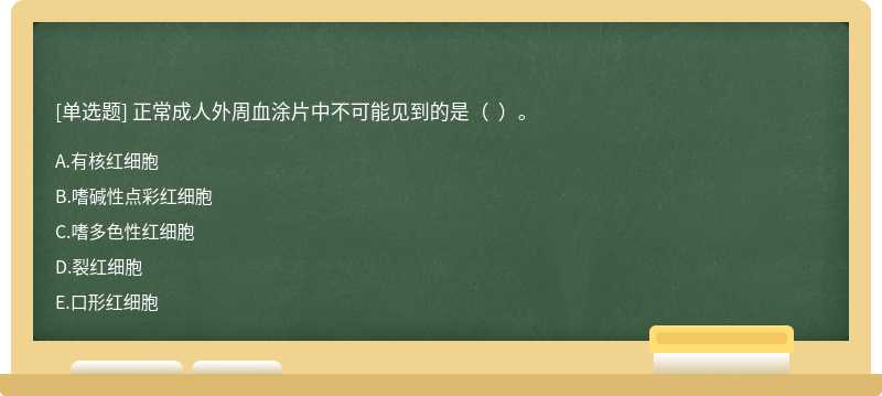 正常成人外周血涂片中不可能见到的是（  ）。