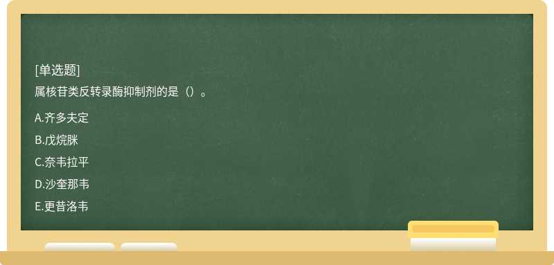 屬核苷類反轉(zhuǎn)錄酶抑制劑的是（）。