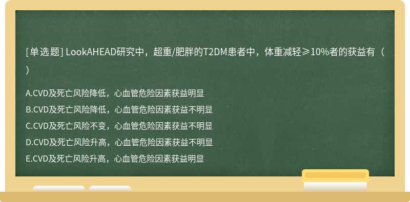 LookAHEAD研究中，超重/肥胖的T2DM患者中，体重减轻≥10%者的获益有（）