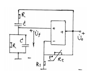 已知：RC振荡电路如下图所示R=7.9KΩ，C=0.02η，FR1=5KΩ求：(1)fo(2)Rt冷