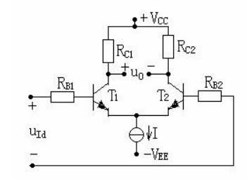 在图示电路中，已知VCC=12V，VEE=6V，恒流源电路I=1mA，RB1=RB2=1kΩ，RC1