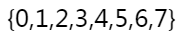 {x|x是8进制的数字符号}用枚举法写出为（）。
