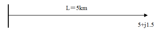 如图所示，某电力线路长5km，额定电压10kV，线型LGJ－120导线参数为：r0=0.27Ω/km
