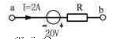 电路如题21图所示，已知Uab=-10V，电阻R的值为=（）Ω。