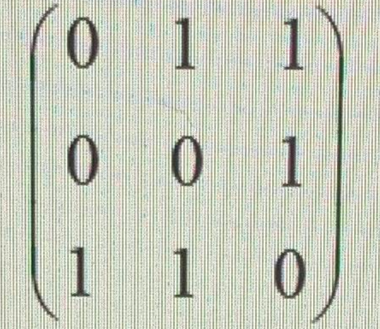设图的邻接矩阵为，则该图为有向图。（）