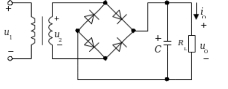 桥式整流电容滤波电路，已知电源的f=50Hz，负载电阻RL=100Ω，U2=25V，分别计算下列情况
