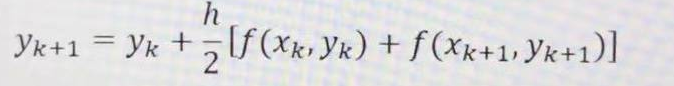 求解常微分方程初值问题的改进的Euler法公式（）