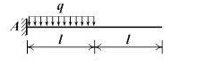 图示悬臂梁截面A的弯矩值是ql²。（）
