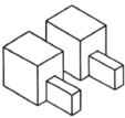 小明为设计如图所示的榫接结构，构思了下列杆1的榫头与杆2的榫头方案（竖杆的另两侧根据杆1、杆2的结构