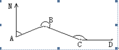 如图已知αAB=75°08′，∠B=230°15′，∠C=154°53′，求BCDC边的方位角。