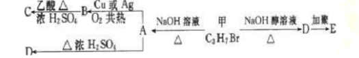 分子式为C3H7Br的有机物甲在适宜条件下能发生如图的一系列转化：(1)若B能发生银镜反应，试回答下