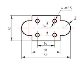 设单面放电间隙为0.10mm，试计算采用电火花成形加工如图所示凹模型腔所需成型电极的各向尺寸。