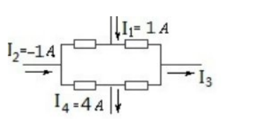 如图，某局部电路，I3=()A。