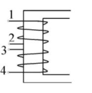 图示为变压器原边的两个绕组，每个绕组的额定电压为110V，如今要接到220V交流电源上，需将两个线圈