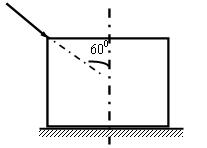 图示物块重5kN，与水平面间的摩擦角35，今用与铅垂线成60角的力F推动物块，若F=5kN，则物块将