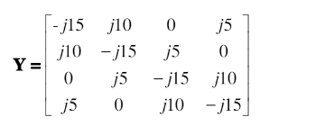 某四节点网络的节点导纳矩阵Y如下，若节点2，4之间增加一条支路，支路导纳y24=-j2，试写出修改后