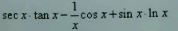 设y=tanx-lnx·cosx，则y'=（）。