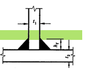 对如图所示的角焊缝，最大焊脚尺寸hf应（）。