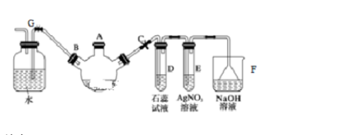 实验室制备溴苯可用如图所示装置。(1)关闭G夹，打开C夹，向装有少量苯的三颈烧瓶的A口加适量溴，再加