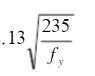 (III)计算工字形梁的抗弯强度，用公式，取rx=1.05，梁的翼缘外伸肢宽厚比不大于()。