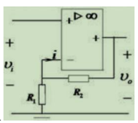 如下图所示，由集成运算放大器构成的运算电路，Uo与Ui之间的关系表达式为Uo=Ui()。