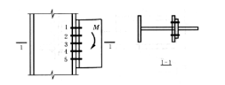 下围所示弯矩M作用下的普通螺栓连装可认为中和轴在螺栓()上。