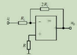电路如图所示，ui=sinωt（V）.则输出电压uo为（）V。