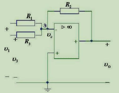 下图中若想得到一个应用于实际的电路，实现Vo=-(2vl+v3),电阻参数应如何选择（）。