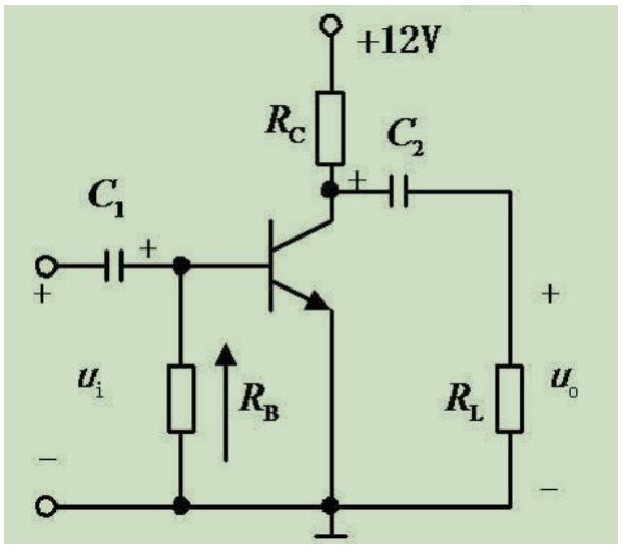 下图放大电路存在接线错误，该电路错误之处是()。