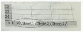 在ExCel中，用鼠标点击工作簿中的Sheet1标签，不能实现的功能是（）