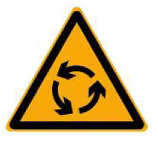 图中这个标志提示前方有环形交叉路口，前方路口可以掉头行驶。()