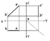 下列投影图中，表示为投影面垂直线的投影图是()。