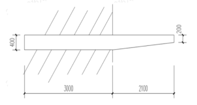 某砖混结构建筑墙上设现浇混凝土悬臂梁如下图所示，按现行定额规定，下列关于该悬臂梁的表述正确的是()。