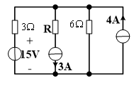 如图电路中3A电流源吸收9W功率，求电阻R。