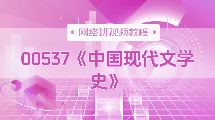 00537《中国现代文学史》网络集训班视频教程