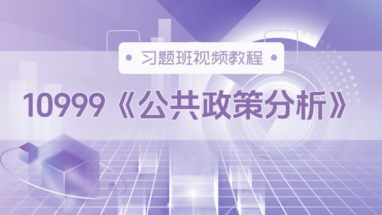 10999《公共政策分析》习题班视频教程