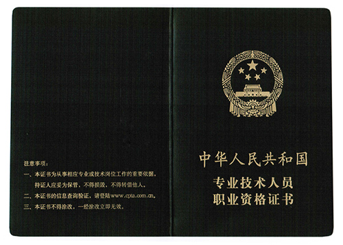 中华人民共和国计算机专业技术资格（水平）证书