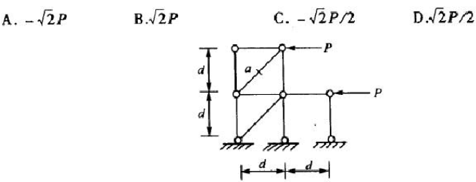 图49桁架a的轴力(以拉力为正)为()
