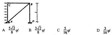 图104结构AB杆轴力为()不计轴向变形，EI=常数