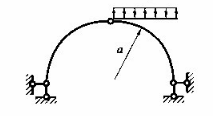 图示半圆三铰拱，其水平推力正确的是()。