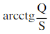 已知一节点向负荷供电，无功功率为Q，视在功率为S，则功率因数角φ为()。