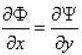 势函数φ和流函数ψ的关系为（)。
